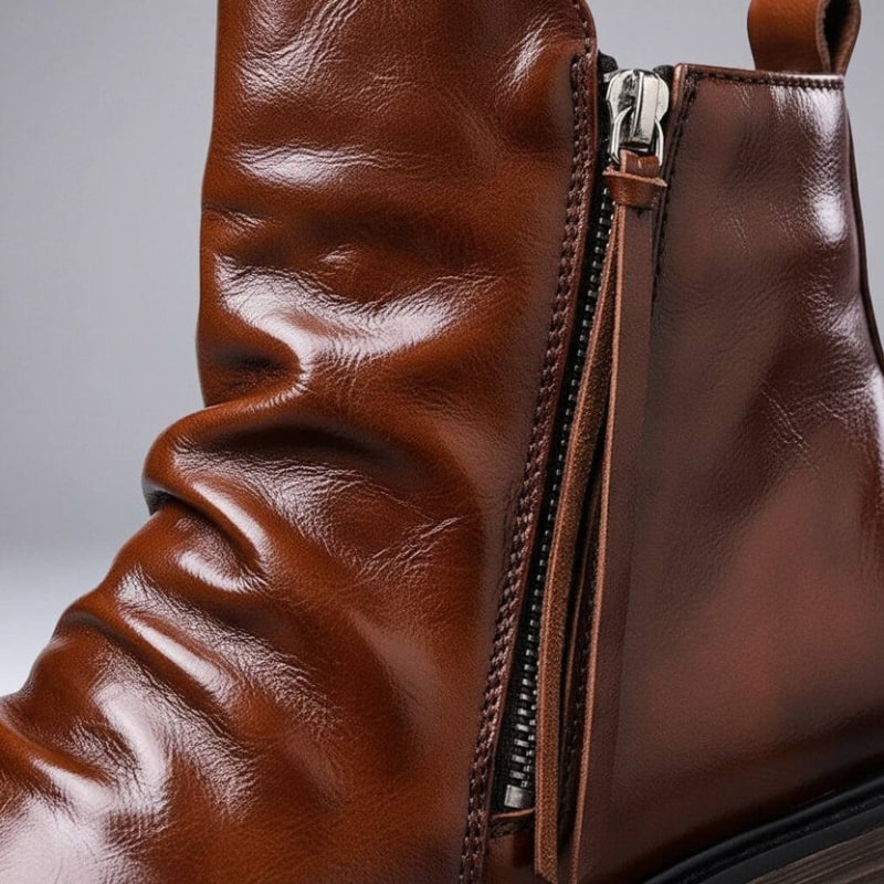 Manuel Men’s Leather Boots – Handcrafted Italian Leather with Cushioned Sole