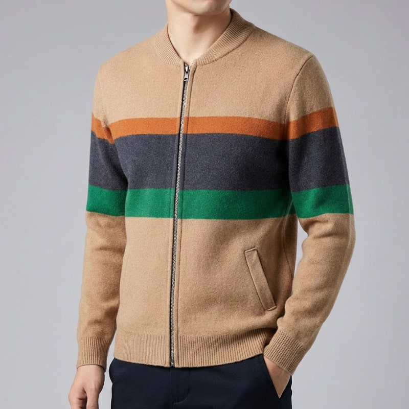 Matteo Men’s Zip Up Jacket – Soft Knit Lightweight Jacket for Cold Weather