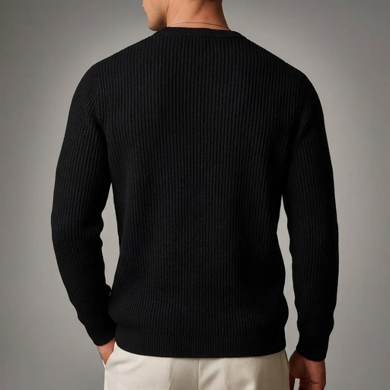 Raphaël Men’s Knit Sweater – Lightweight Structured Pullover with Vertical Texture