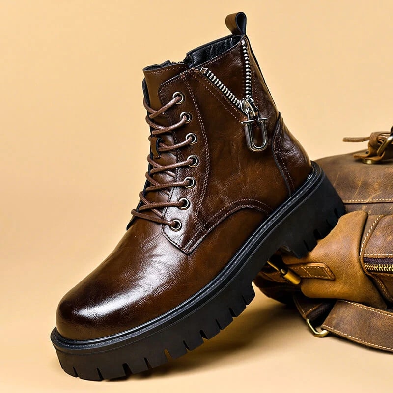 Francesco Men’s Leather Boots – Handcrafted Polished Leather Ankle Boots