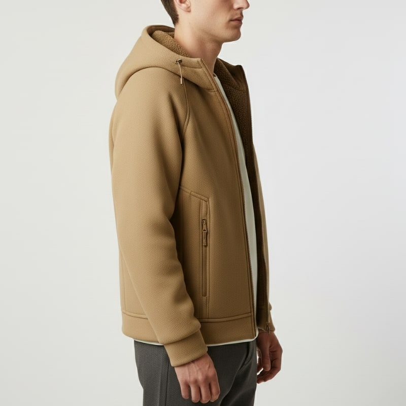 Sven Men’s Sherpa Lined Jacket – Warm Fleece Zip-Up Hooded Jacket for Cold Weather