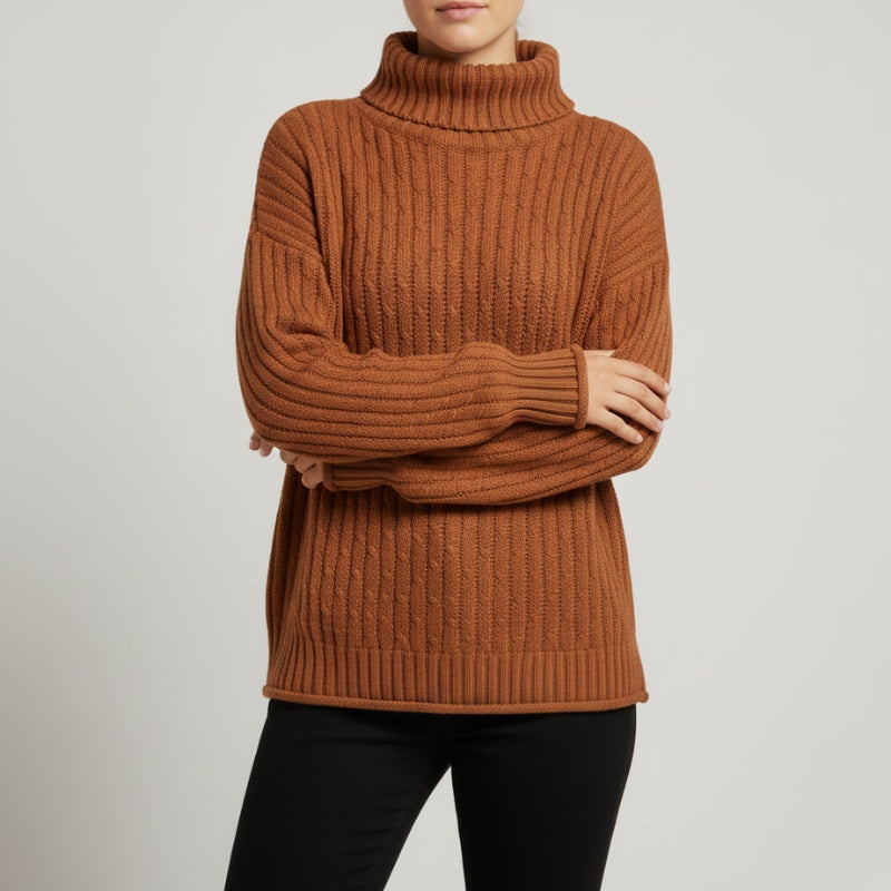 Noémie Women’s Cashmere Knit Pullover – Relaxed Drop-Shoulder Sweater