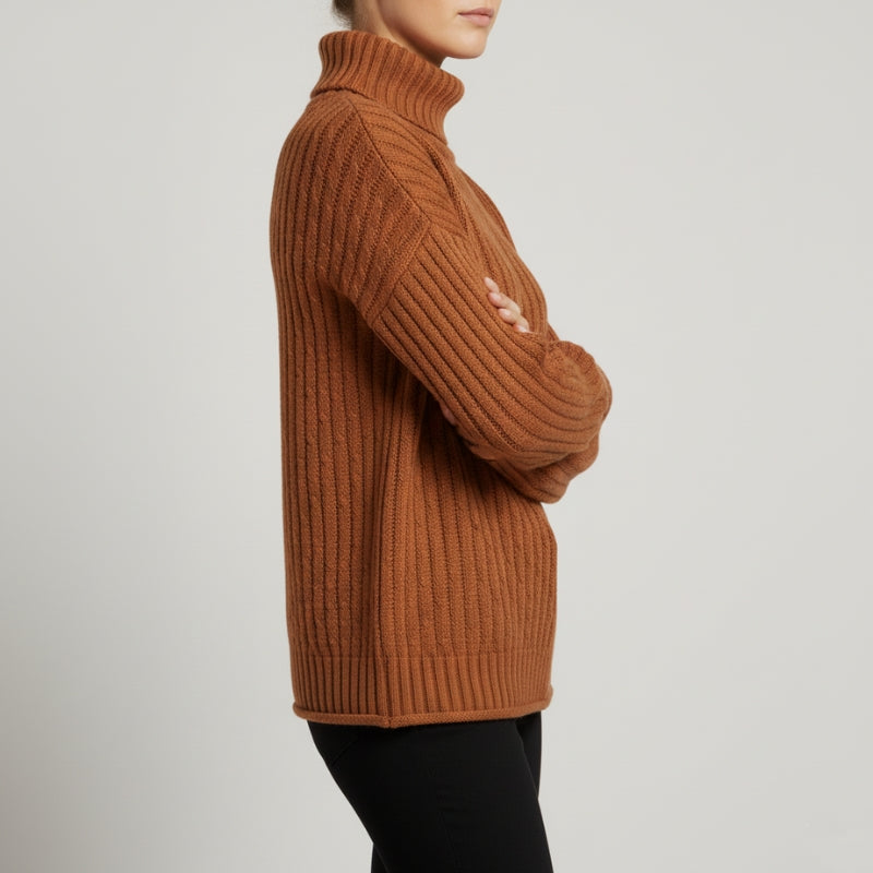 Noémie Women’s Cashmere Knit Pullover – Relaxed Drop-Shoulder Sweater