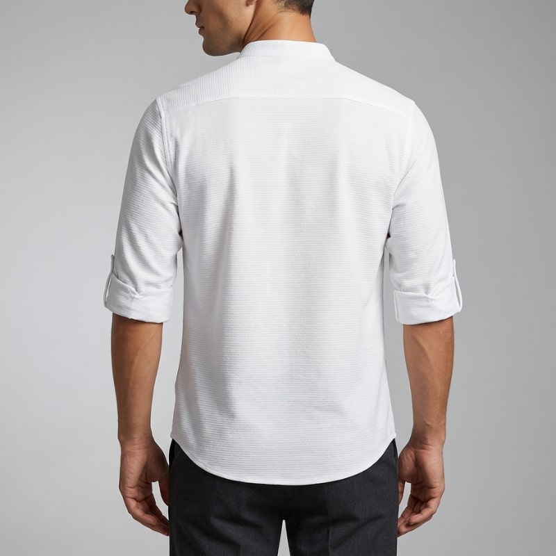 Ivan Men’s Shirt – Lightweight Button Neck Cotton Linen Henley Shirt