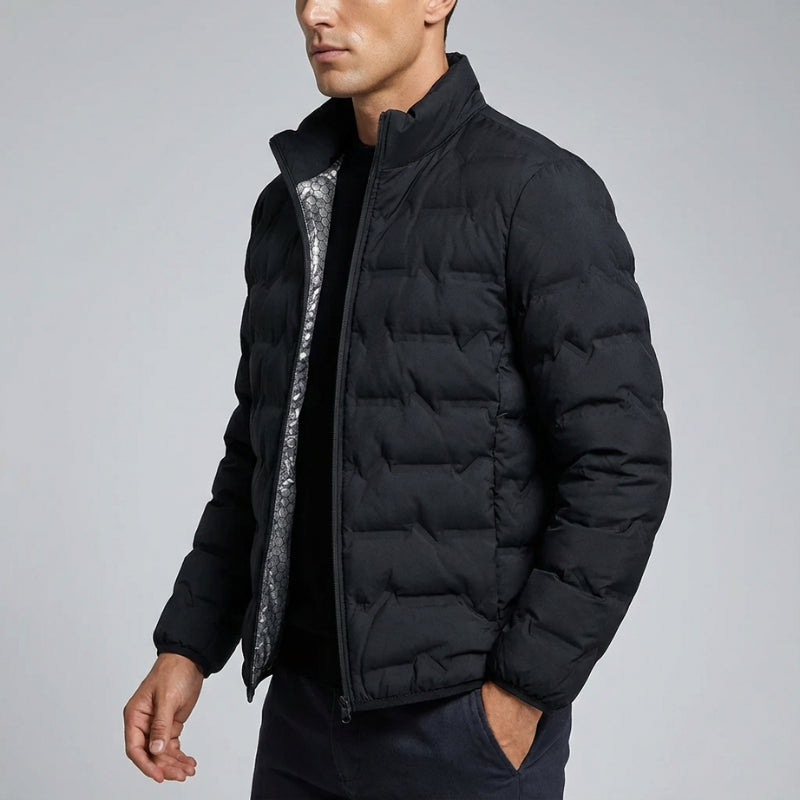 Giacomo Men’s Quilted Puffer Jacket – Lightweight Cotton-Padded Zip-Up Jacket
