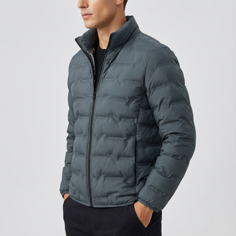 Giacomo Men’s Quilted Puffer Jacket – Lightweight Cotton-Padded Zip-Up Jacket