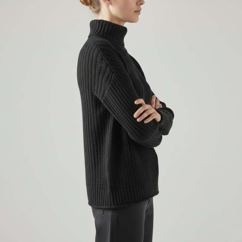 Noémie Women’s Cashmere Knit Pullover – Relaxed Drop-Shoulder Sweater