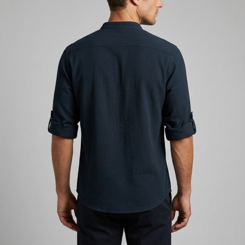 Ivan Men’s Shirt – Lightweight Button Neck Cotton Linen Henley Shirt