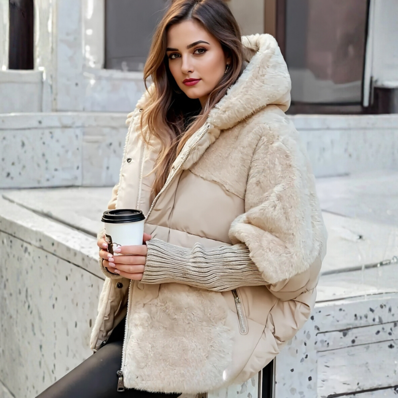 Roos Women's Cotton-Filled Parka – Faux Fur Trim & Warm Elasticated Cuffs