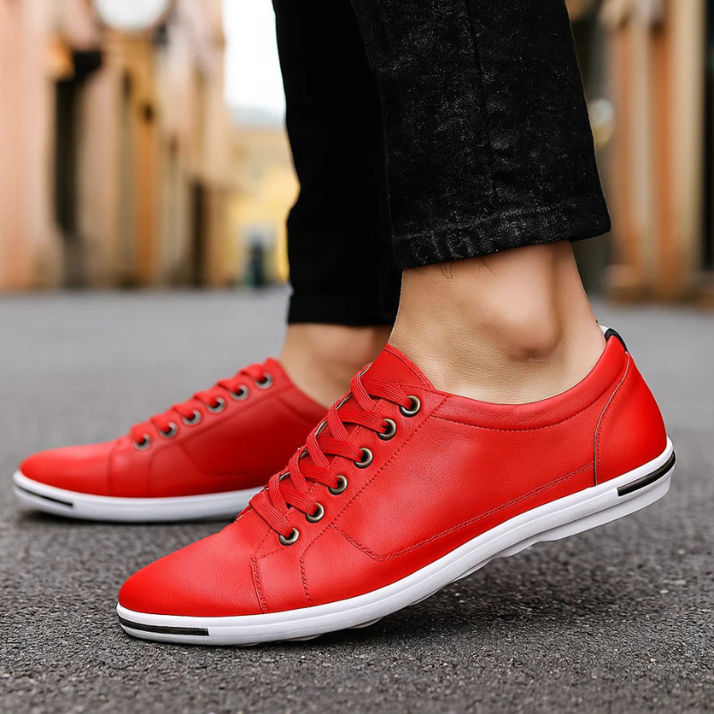 Cem Men’s Casual Shoes – Cushioned Comfort Rubber Sole Genuine Leather Sneakers