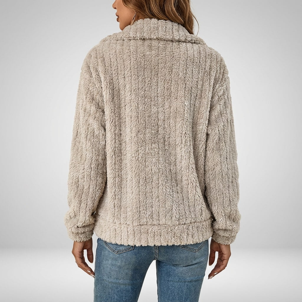 Leyla Women’s Faux Fur Jacket – Elegant Plush Outerwear for Winter Layering