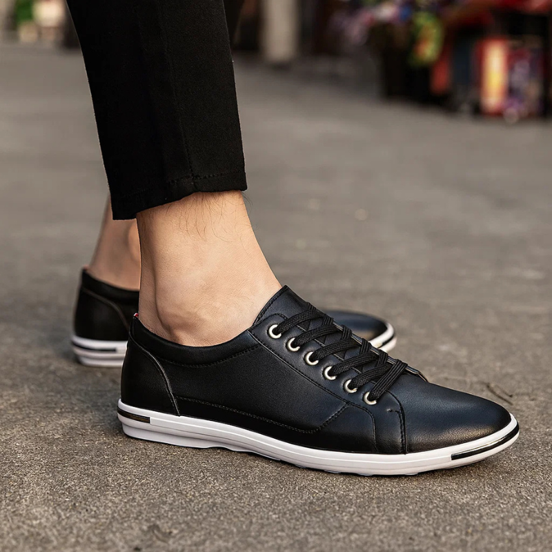 Cem Men’s Casual Shoes – Cushioned Comfort Rubber Sole Genuine Leather Sneakers