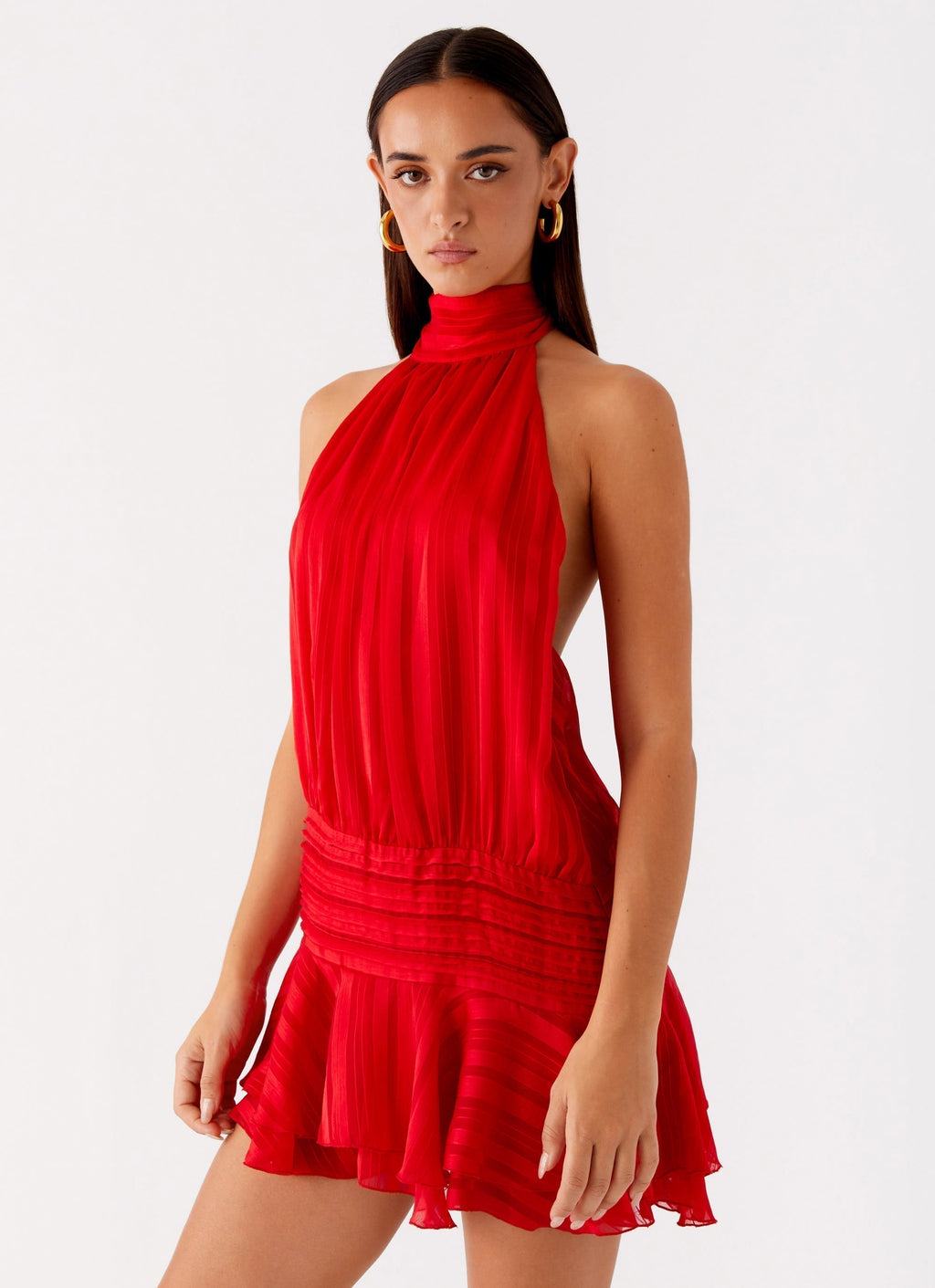 Andrea | Elegant Halter Neck Mini Dress