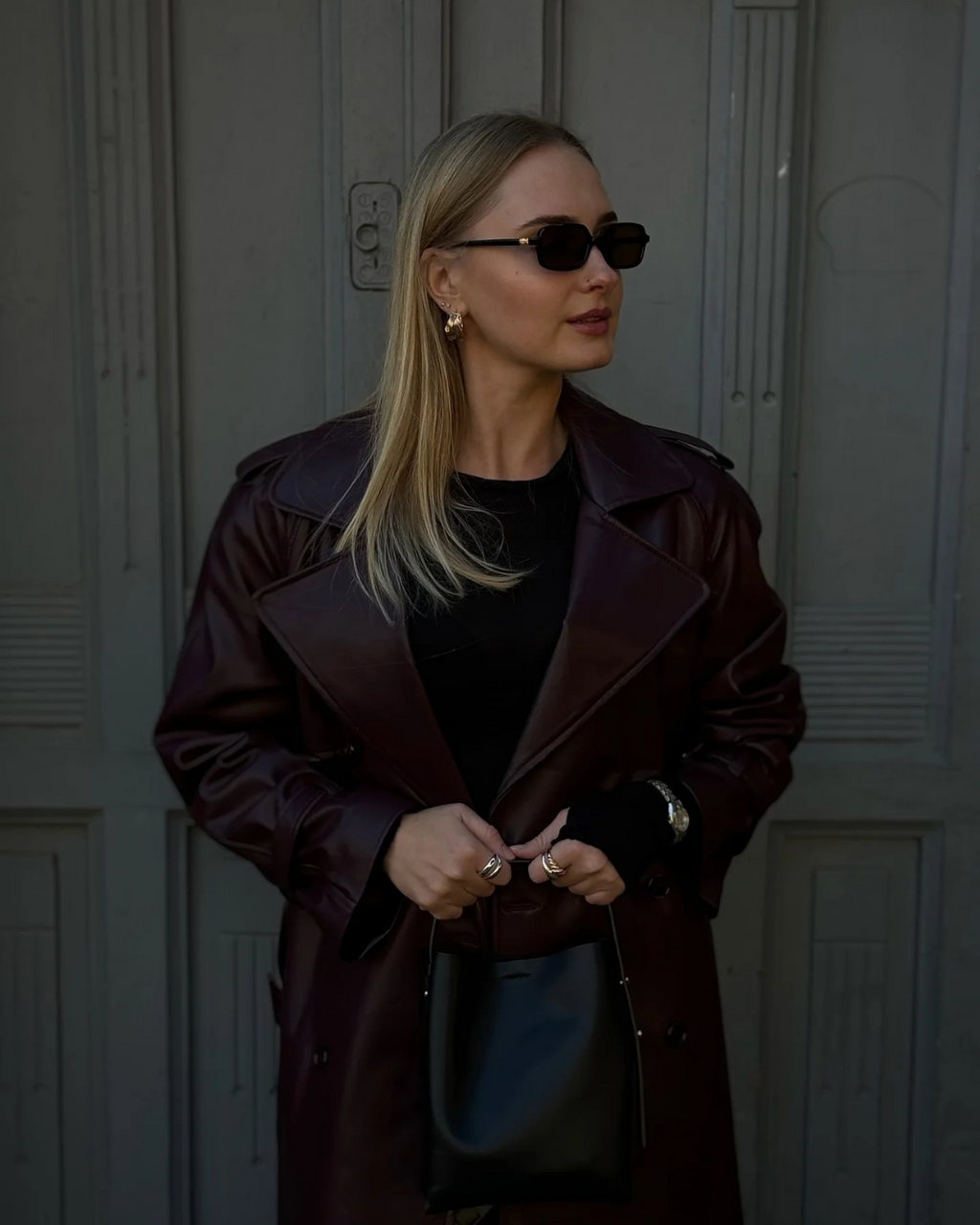 Oksana | Women’s Winter Leather Maxi Trench Coat