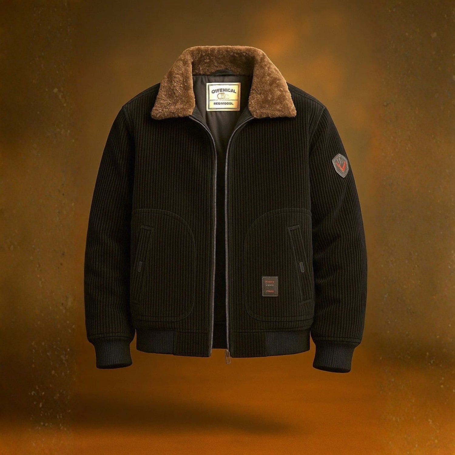 Simon Men's Corduroy Jacket – Heavyweight Sherpa-Lined Jacket with Bomber Fit