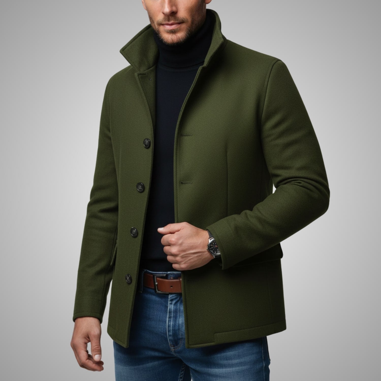Berk Men’s Wool Jacket – Tailored Premium Wool Blend Coat for Cold Weather