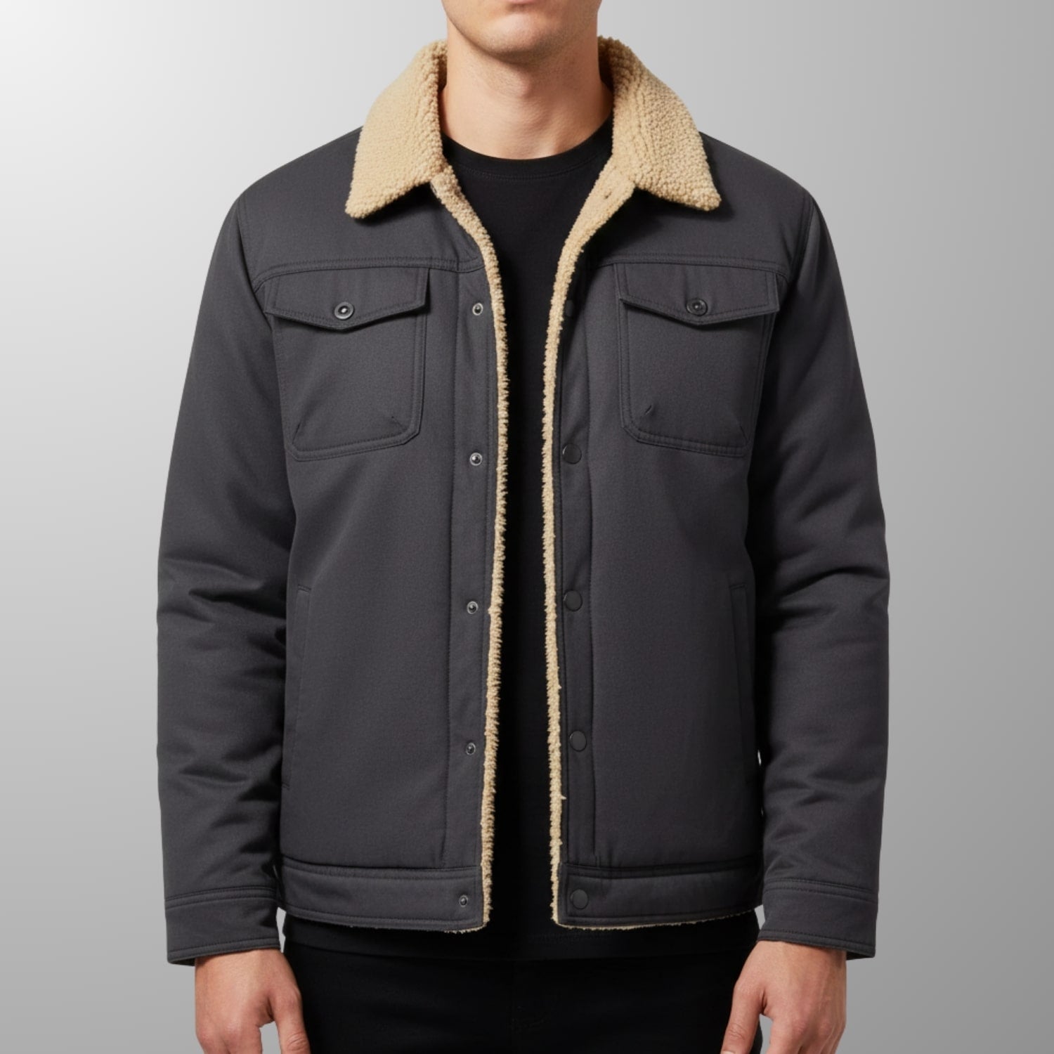 Lucien Men’s Fleece Bomber Jacket – Soft Fleece Zip Jacket with Classic Bomber Design