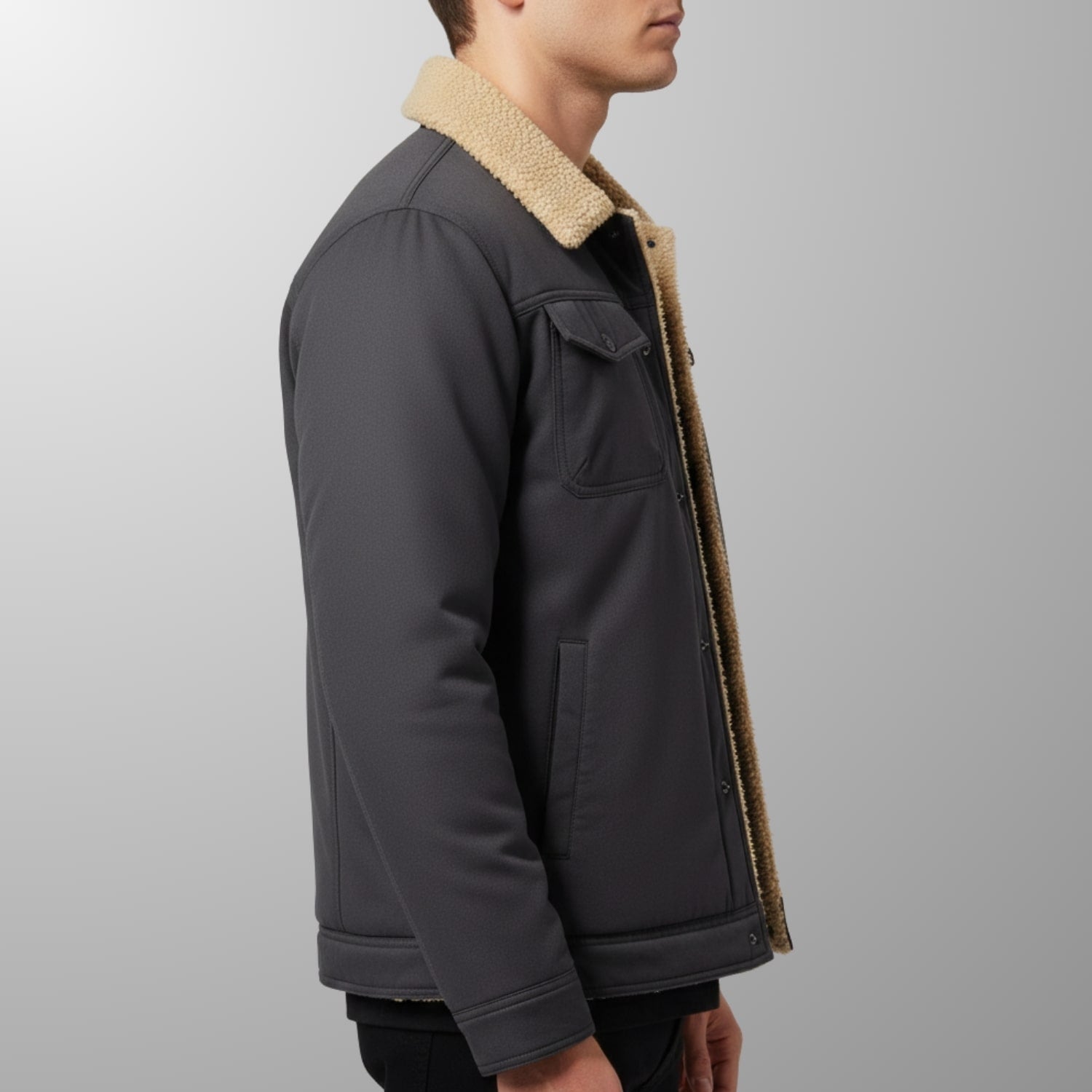 Lucien Men’s Fleece Bomber Jacket – Soft Fleece Zip Jacket with Classic Bomber Design