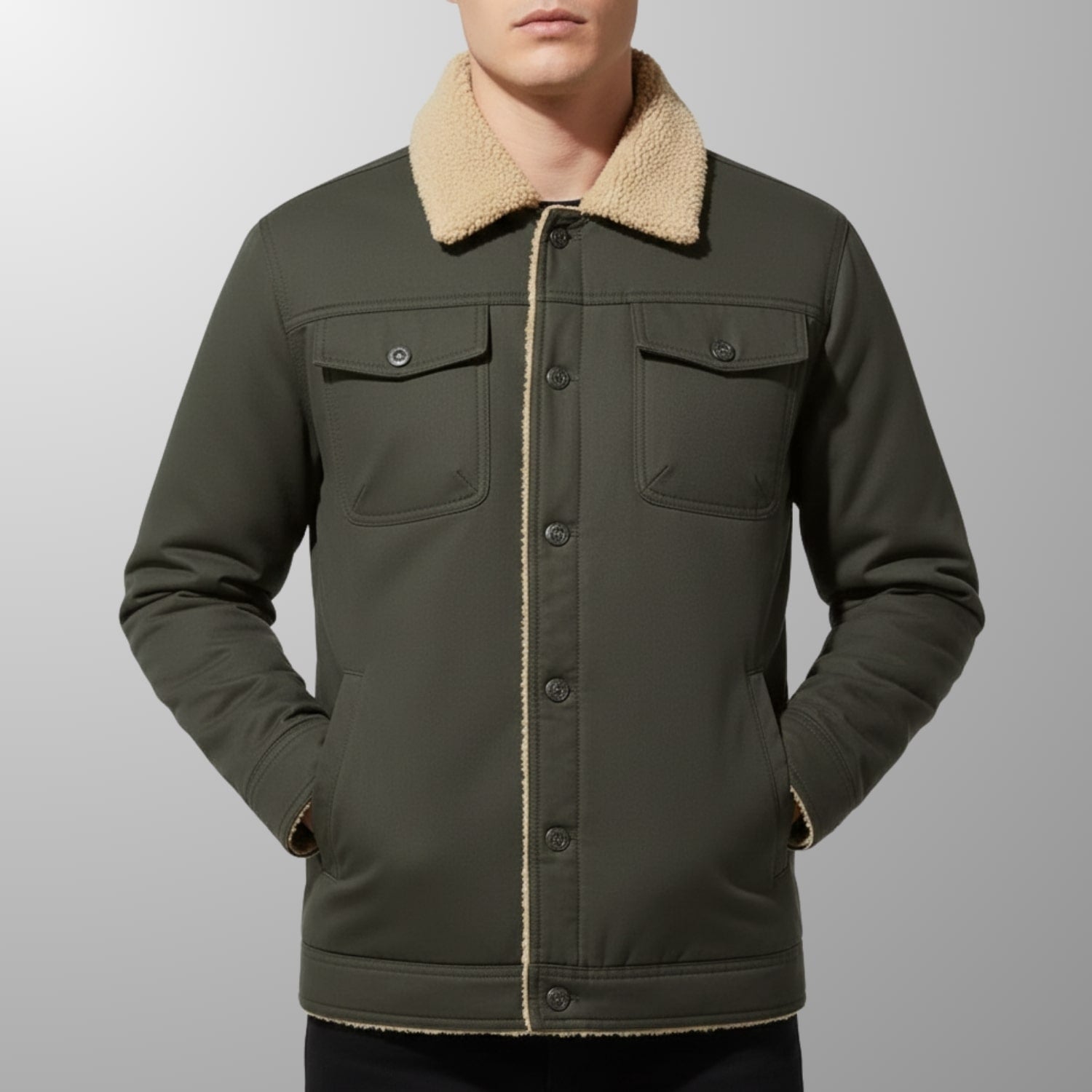 Lucien Men’s Fleece Bomber Jacket – Soft Fleece Zip Jacket with Classic Bomber Design