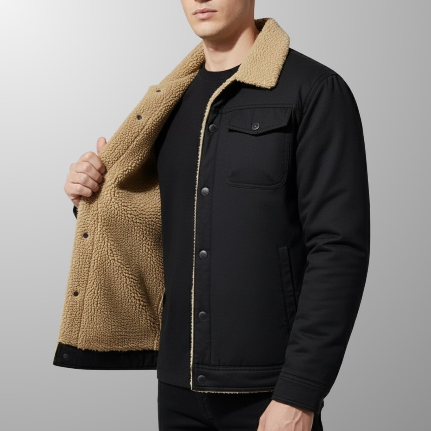 Lucien Men’s Fleece Bomber Jacket – Soft Fleece Zip Jacket with Classic Bomber Design