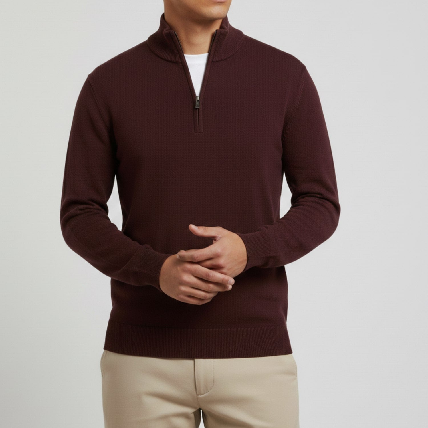 Jonas Men’s Quarter-Zip Sweater – Cotton Knit Pullover for Layered Comfort