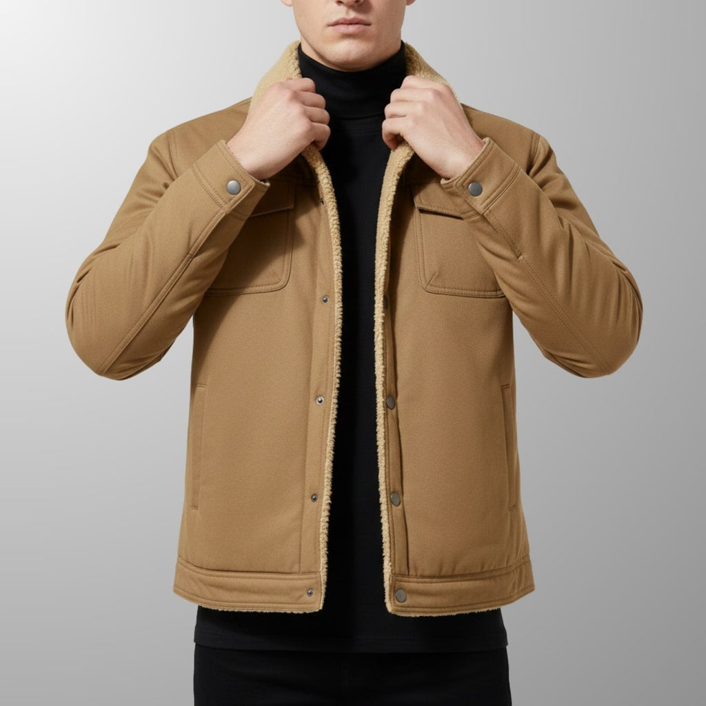 Lucien Men’s Fleece Bomber Jacket – Soft Fleece Zip Jacket with Classic Bomber Design