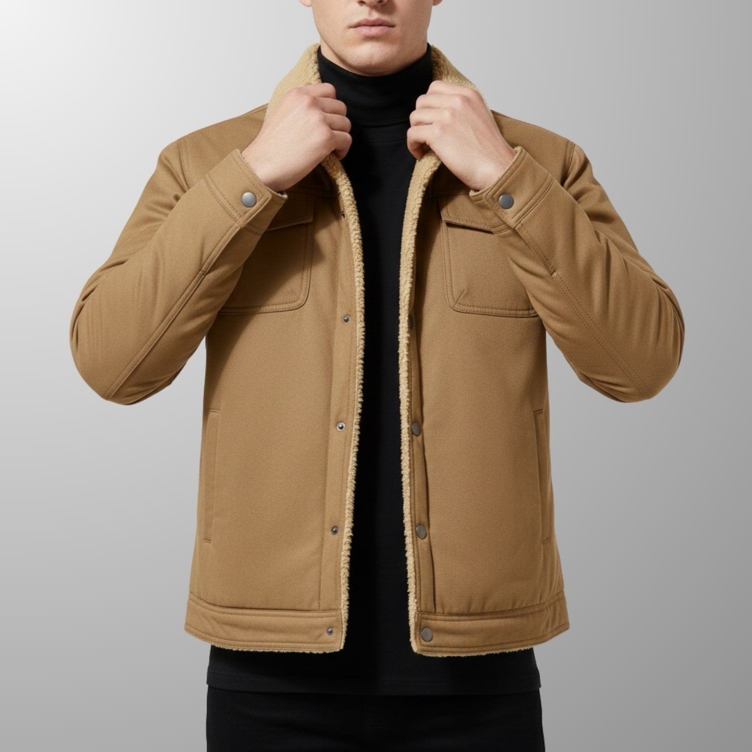 Lucien Men’s Fleece Bomber Jacket – Soft Fleece Zip Jacket with Classic Bomber Design