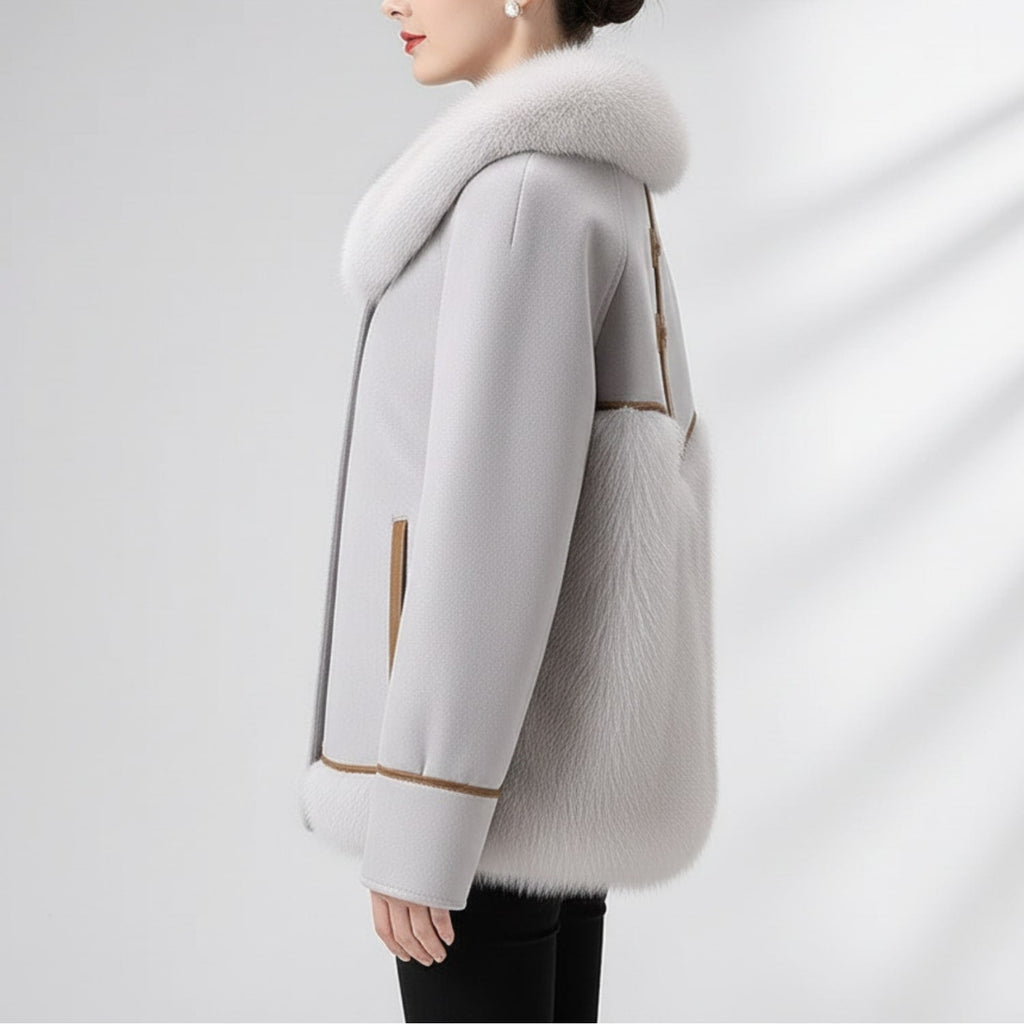 Lea Women’s Plush Fur Coat – Luxurious Winter Jacket with Toggle Closure