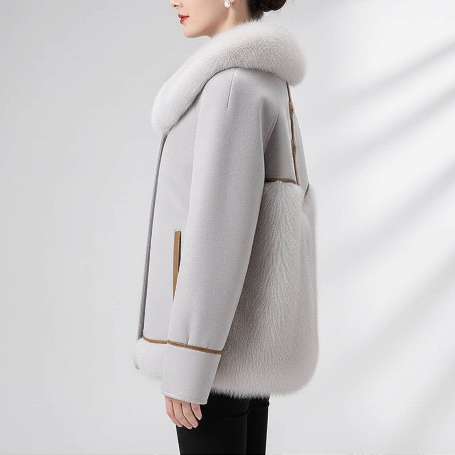 Lea Women’s Plush Fur Coat – Luxurious Winter Jacket with Toggle Closure