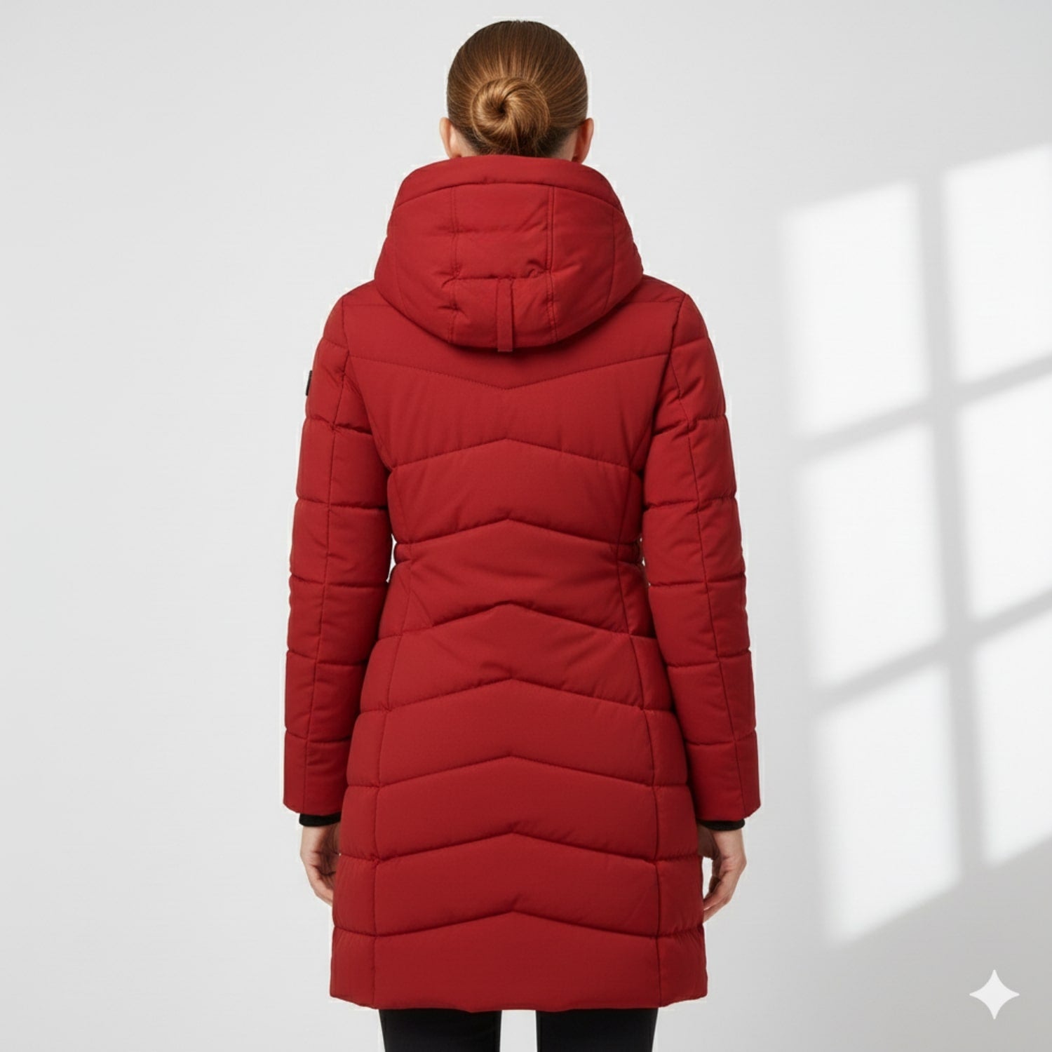 Livia Women’s Long Quilted Coat – Full-Length Warm Winter Jacket with Hood & Plush Lining