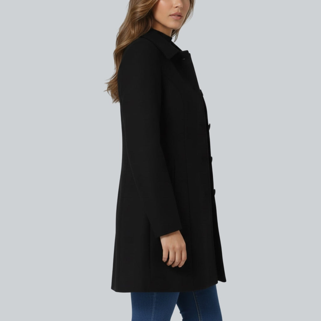 Petra Women’s Winter Trench Coat – Single-Breasted Fit & Flare Jacket