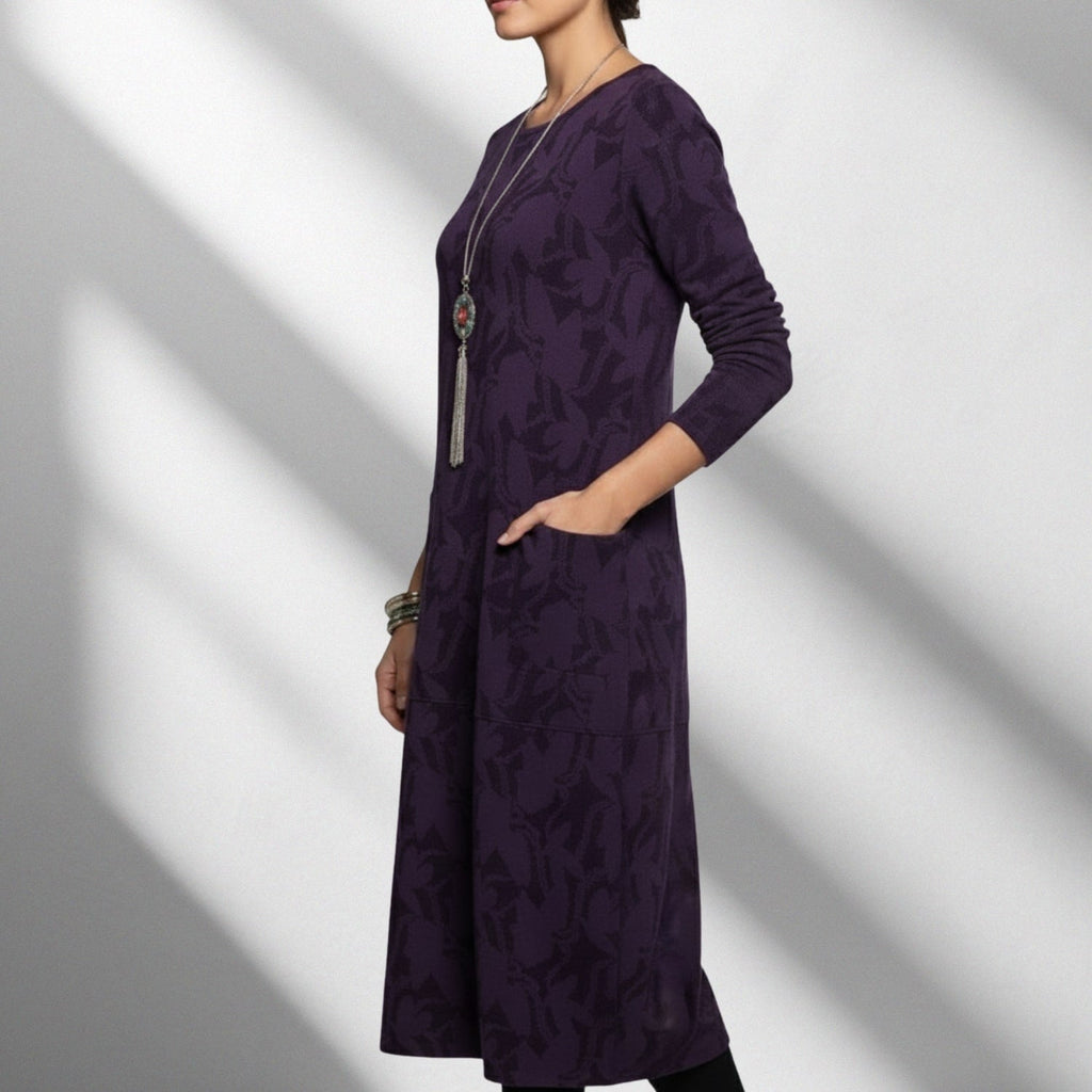 Freya Women's Long-Sleeve Winter Dress – Soft Knit Fabric Sweater Dress with Flattering Silhouette