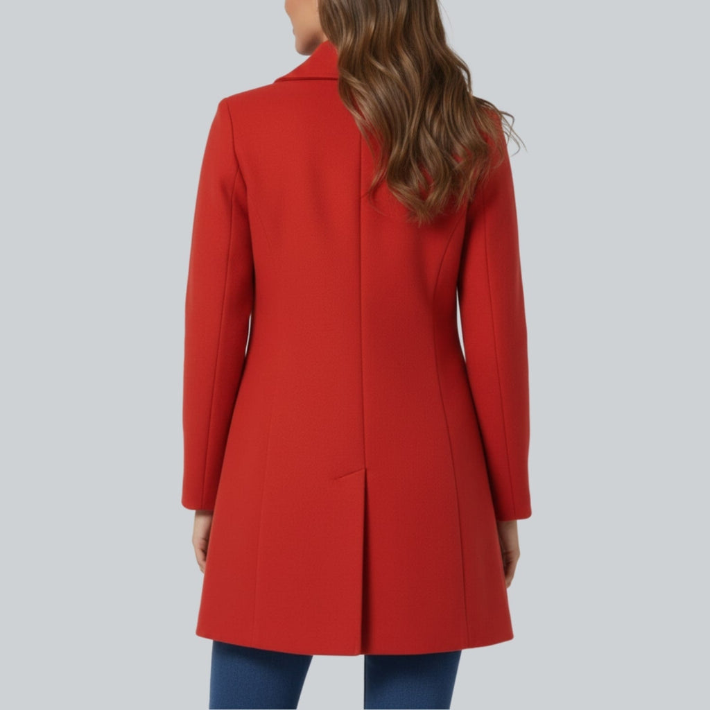 Petra Women’s Winter Trench Coat – Single-Breasted Fit & Flare Jacket