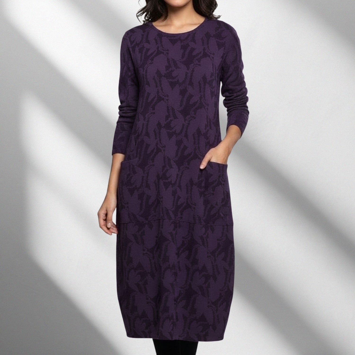 Freya Women's Long-Sleeve Winter Dress – Soft Knit Fabric Sweater Dress with Flattering Silhouette