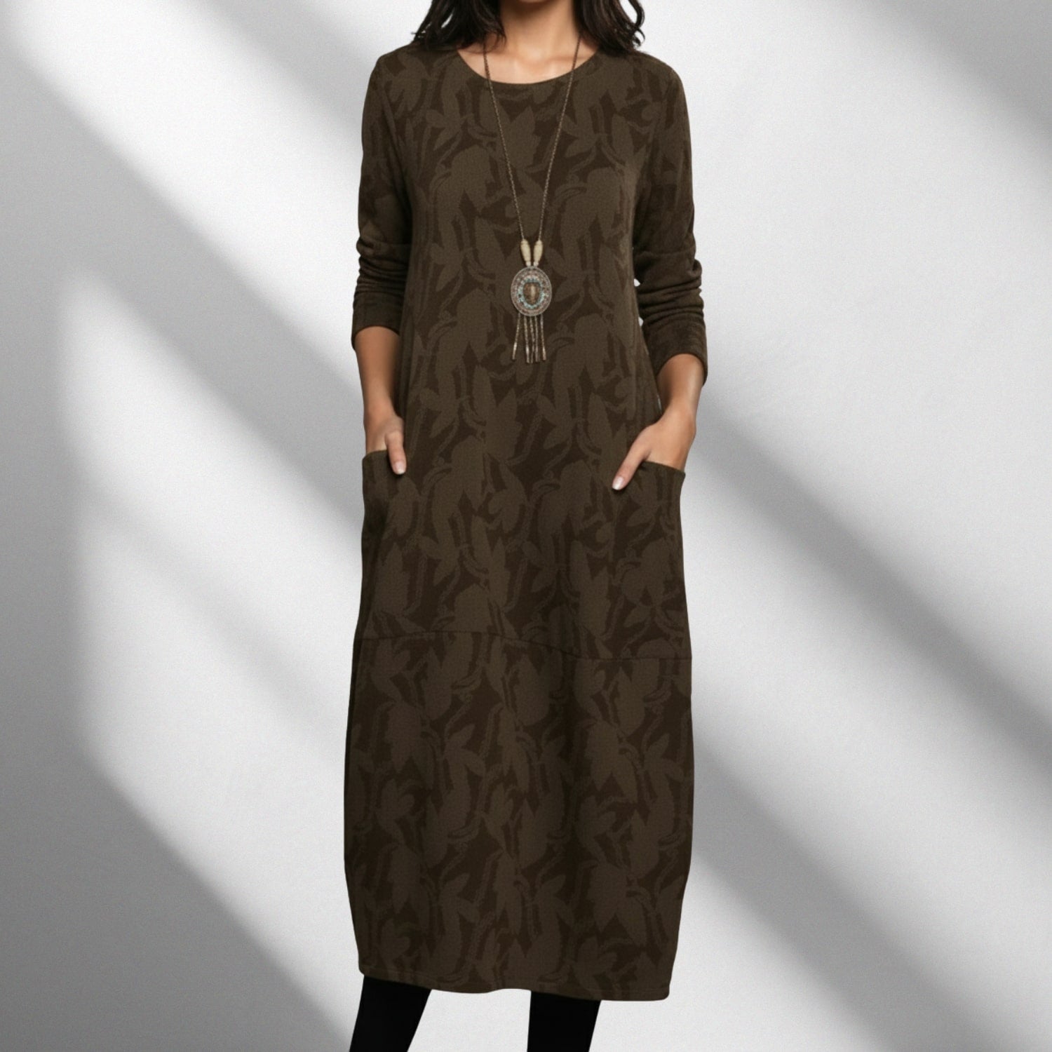 Freya Women's Long-Sleeve Winter Dress – Soft Knit Fabric Sweater Dress with Flattering Silhouette