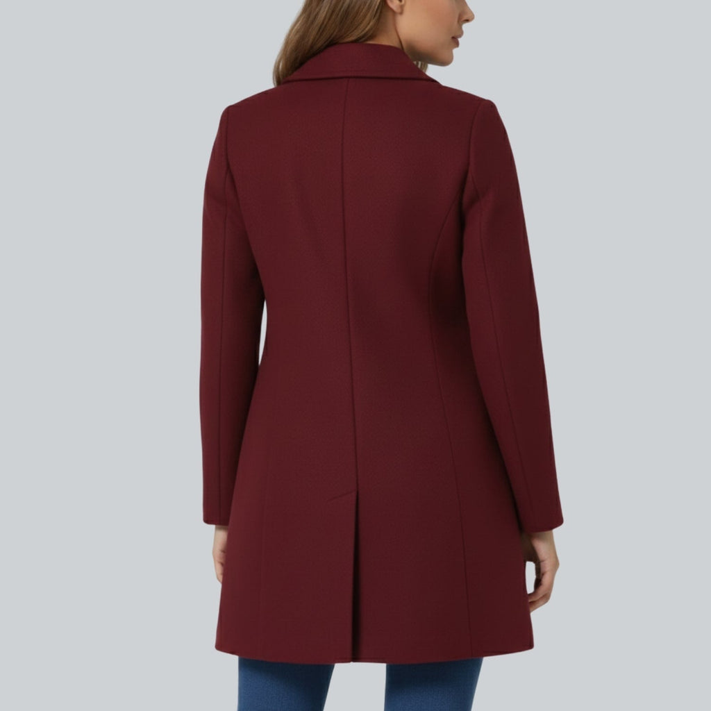 Petra Women’s Winter Trench Coat – Single-Breasted Fit & Flare Jacket
