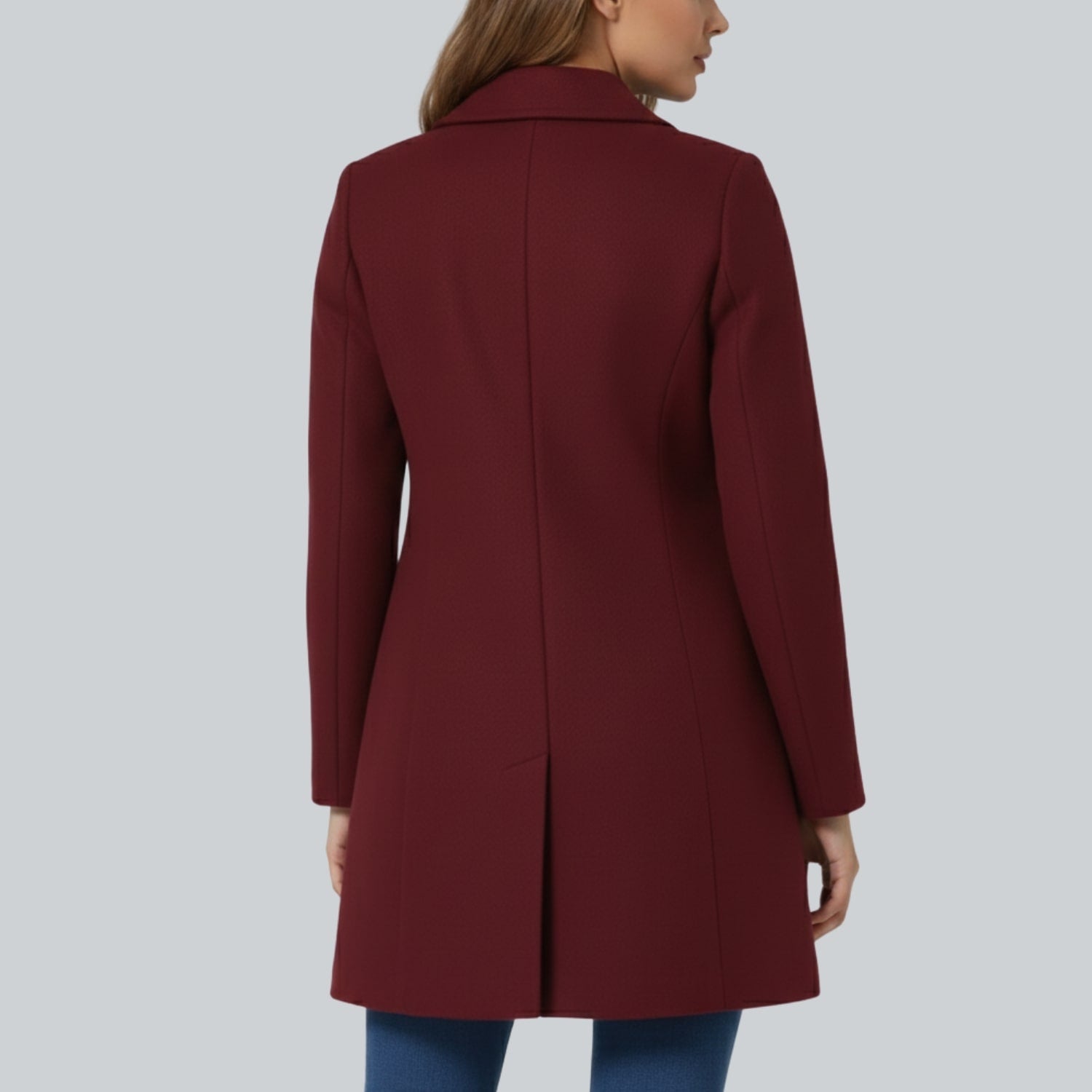 Petra Women’s Winter Trench Coat – Single-Breasted Fit & Flare Jacket