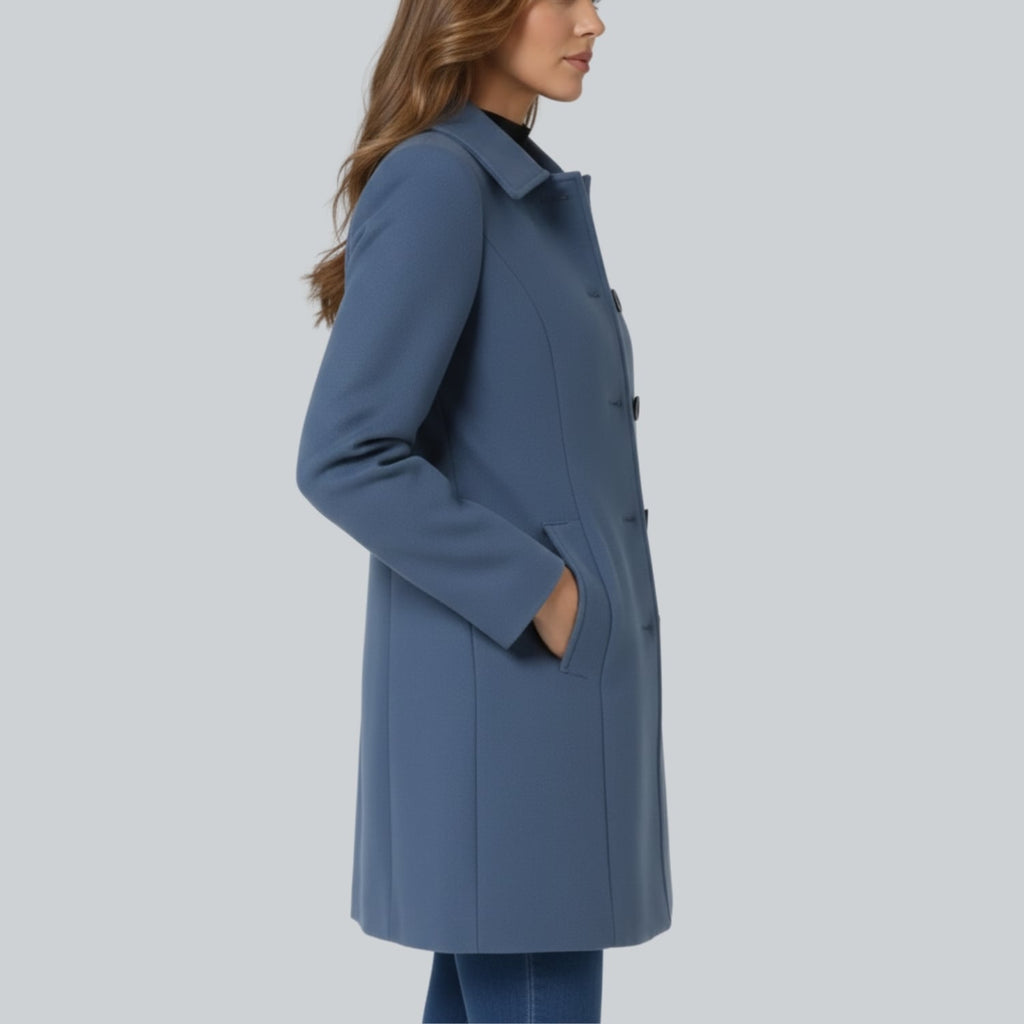 Petra Women’s Winter Trench Coat – Single-Breasted Fit & Flare Jacket