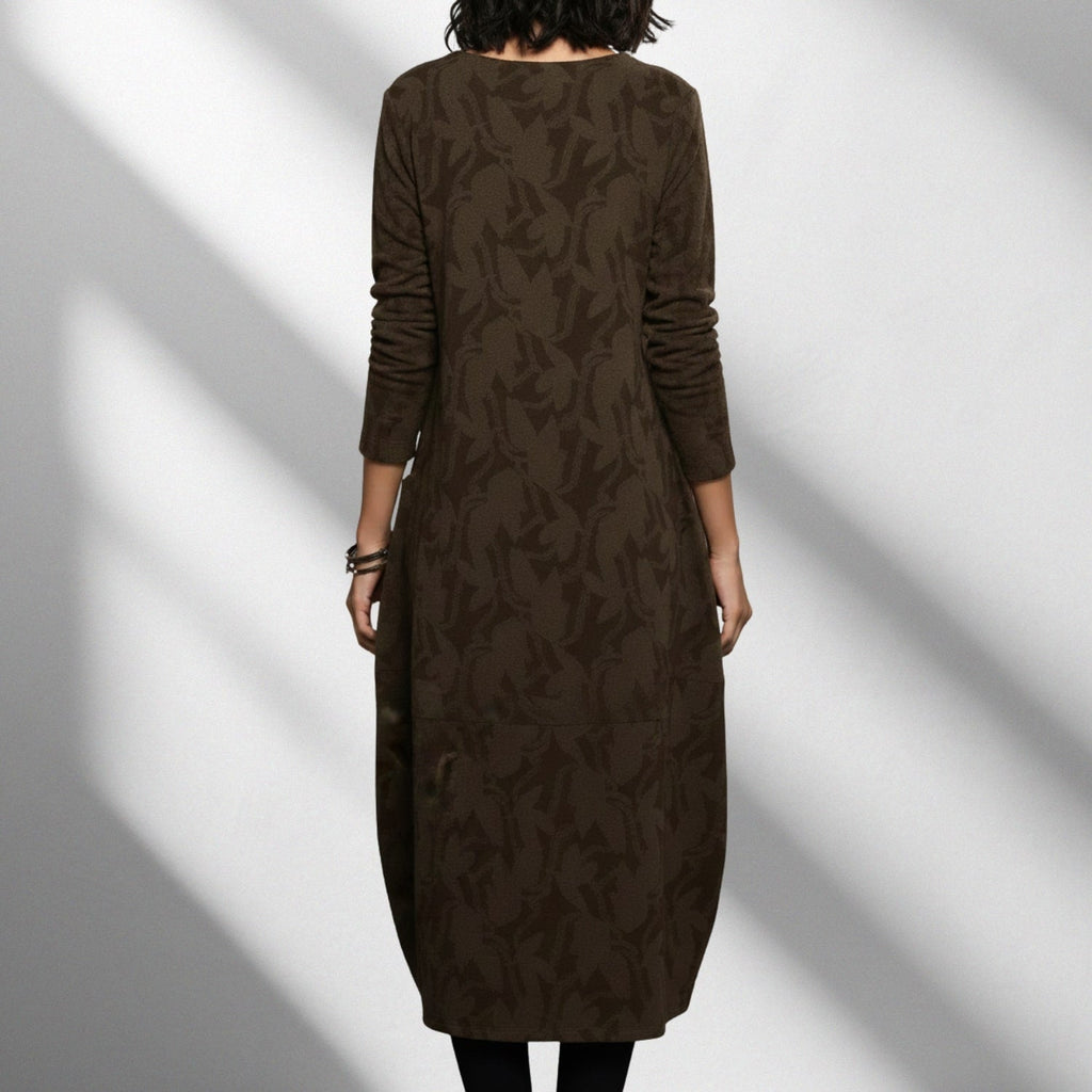 Freya Women's Long-Sleeve Winter Dress – Soft Knit Fabric Sweater Dress with Flattering Silhouette