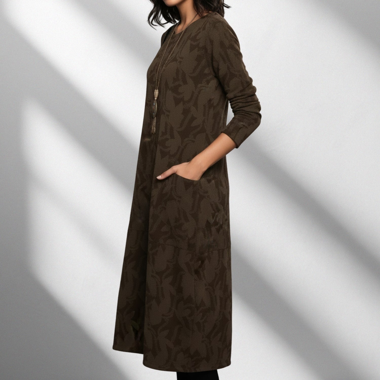 Freya Women's Long-Sleeve Winter Dress – Soft Knit Fabric Sweater Dress with Flattering Silhouette