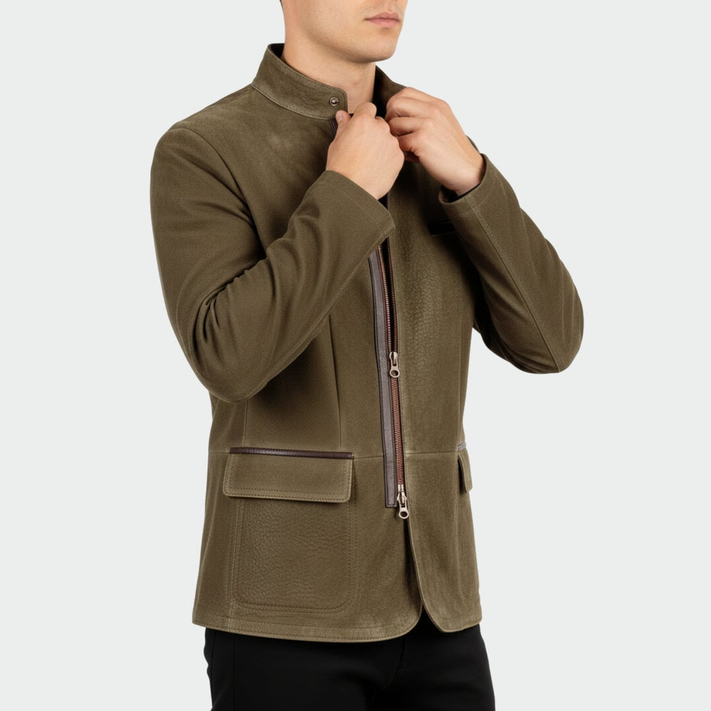 Clément Men’s Suede Jacket – Premium Suede Field Coat for Fall/Winter Layering