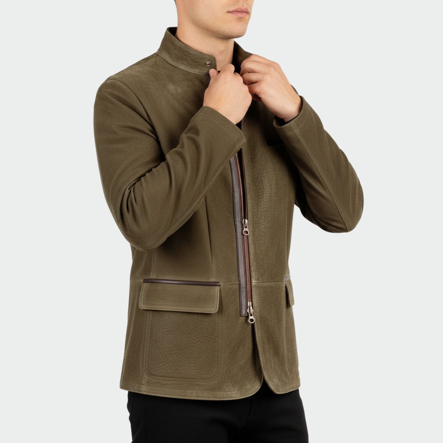 Clément Men’s Suede Jacket – Premium Suede Field Coat for Fall/Winter Layering