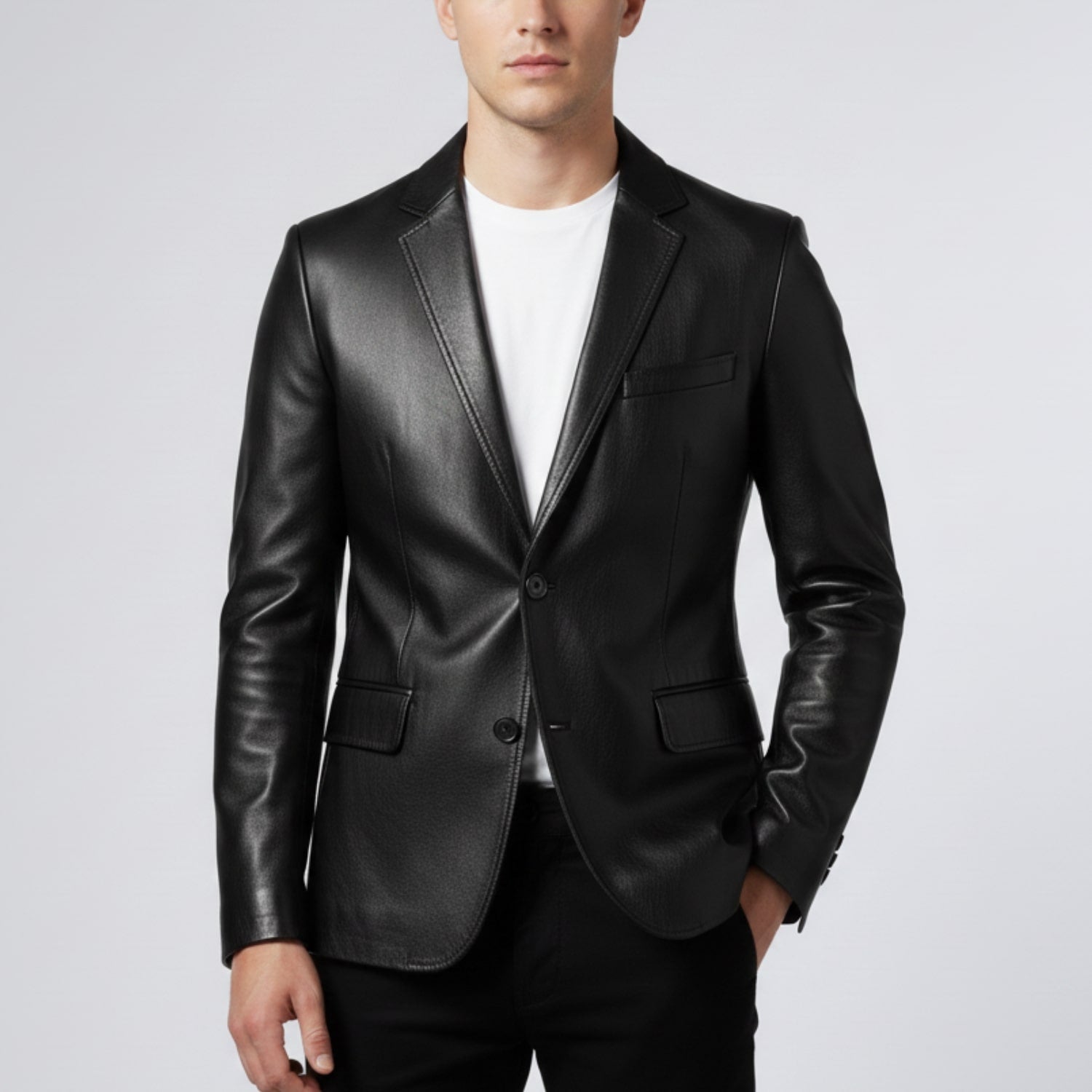 Maxime Men’s Leather Jacket – Premium Smooth Leather with Cotton Lining