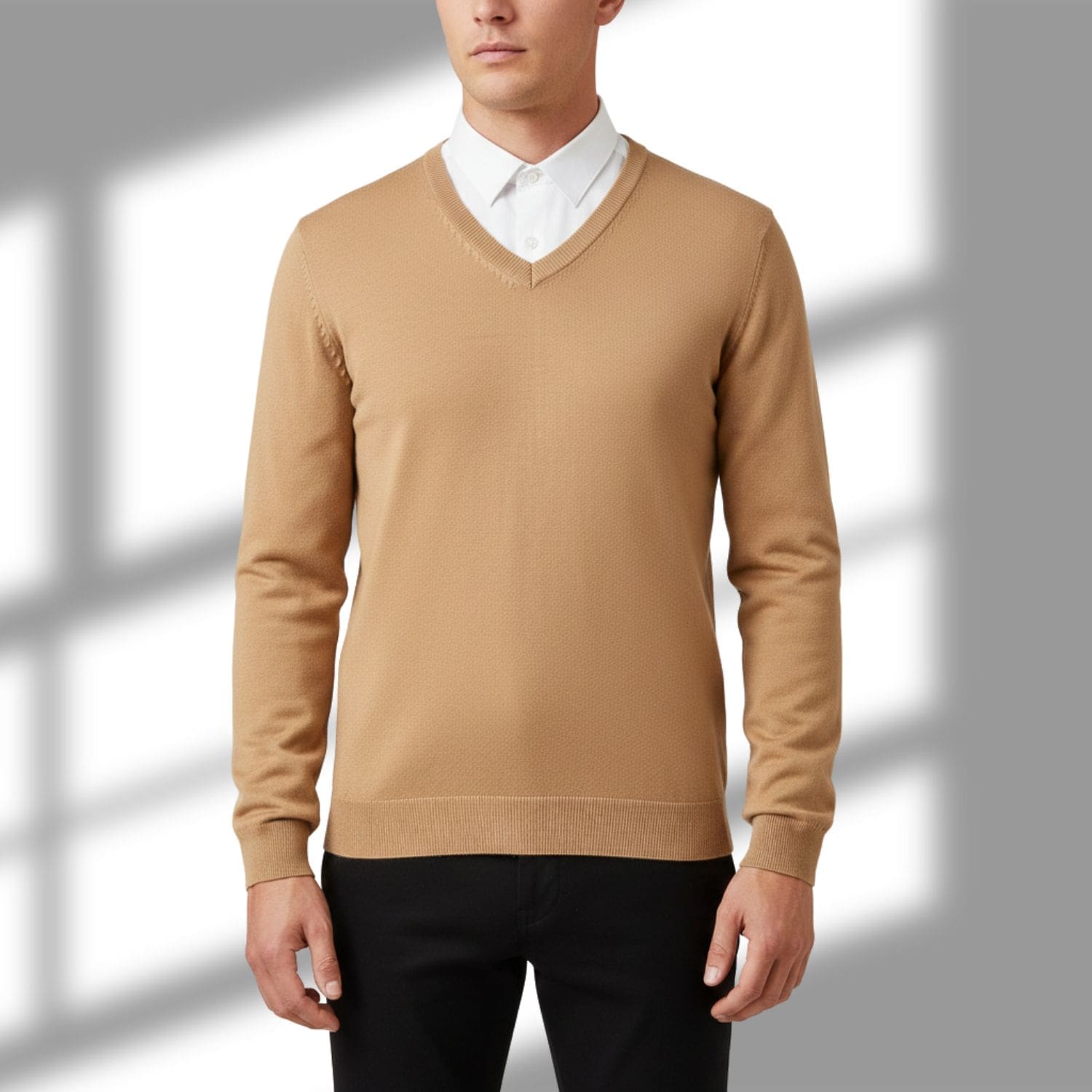 Onur Men’s Knit Sweater – Lightweight V-Neck Pullover