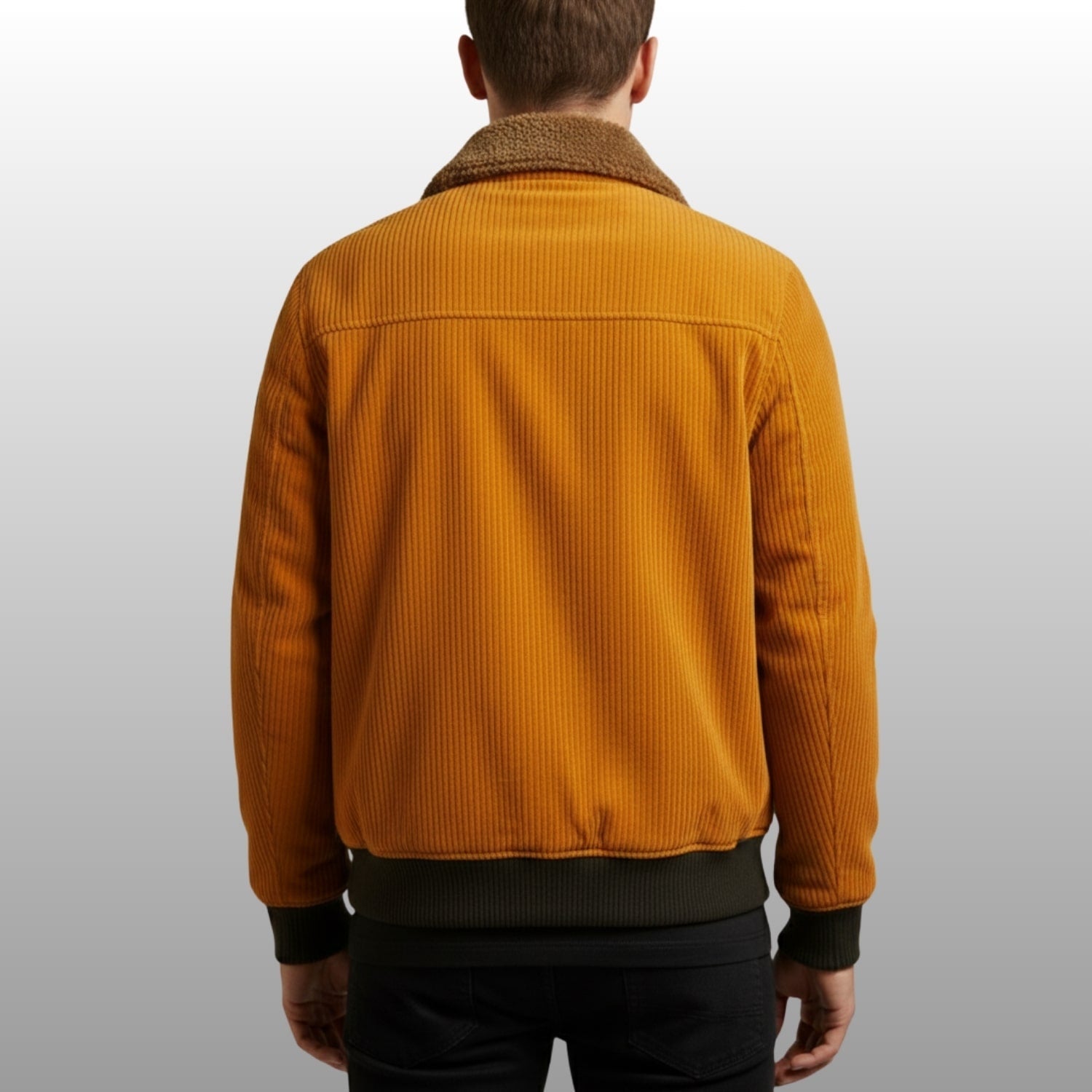 Simon Men's Corduroy Jacket – Heavyweight Sherpa-Lined Jacket with Bomber Fit