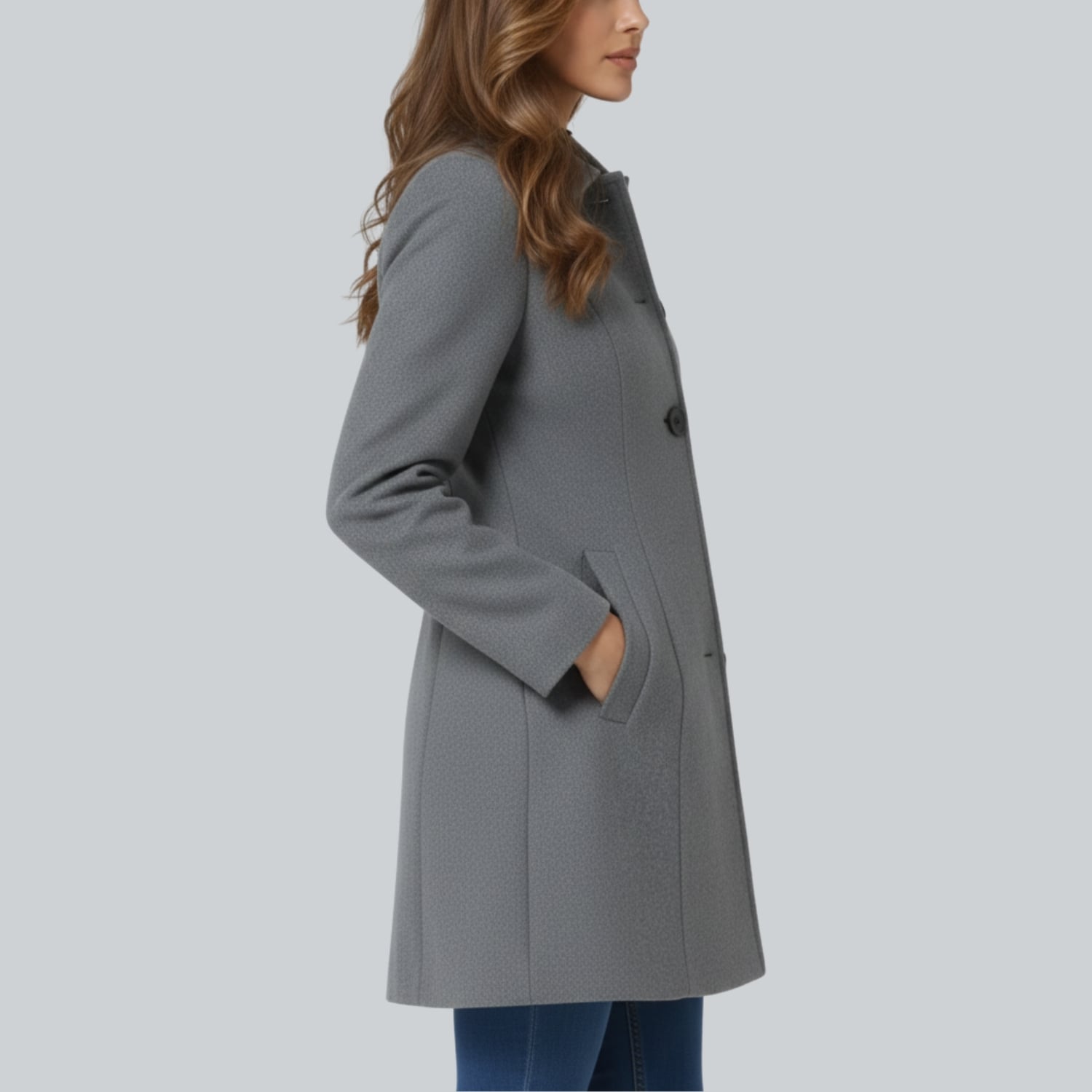 Petra Women’s Winter Trench Coat – Single-Breasted Fit & Flare Jacket