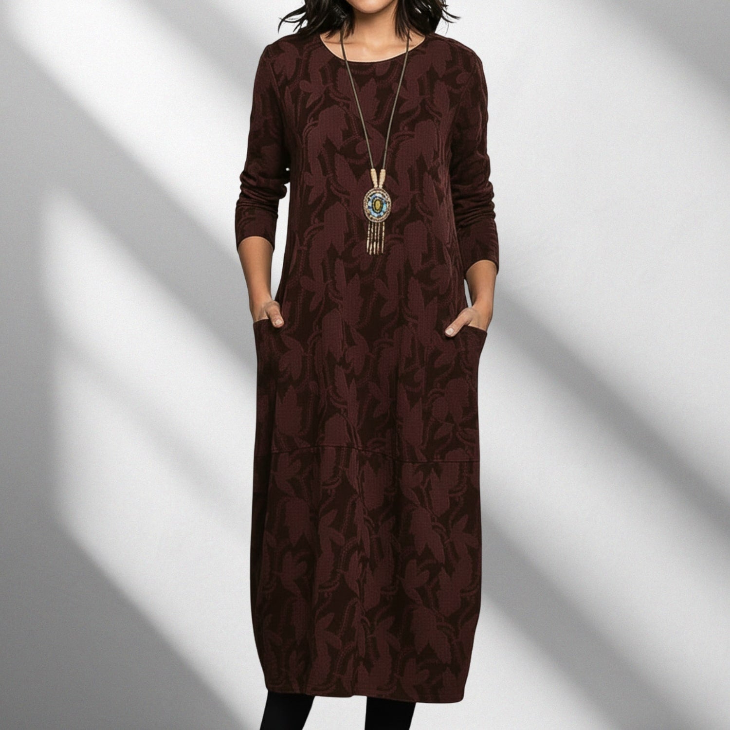 Freya Women's Long-Sleeve Winter Dress – Soft Knit Fabric Sweater Dress with Flattering Silhouette