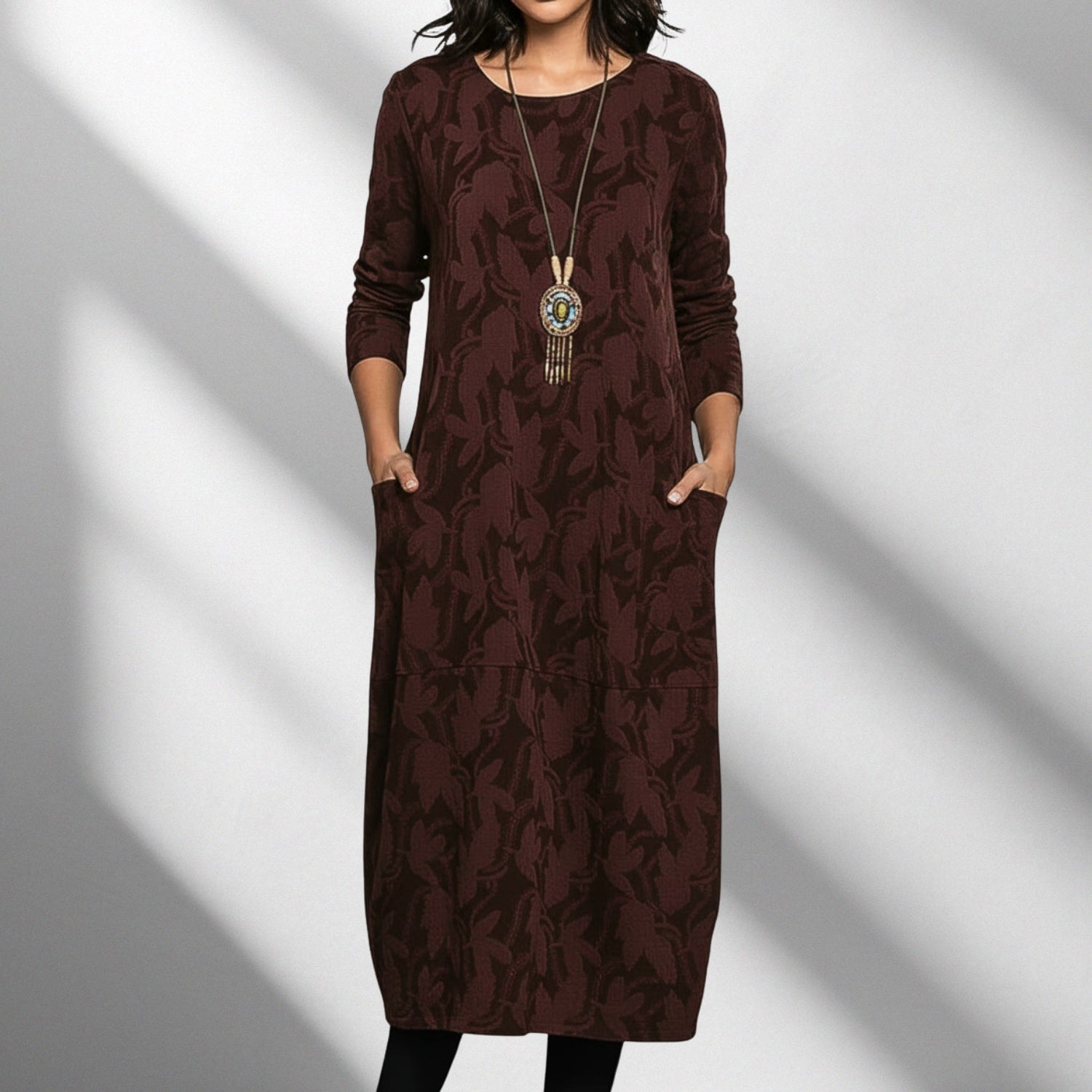 Freya Women's Long-Sleeve Winter Dress – Soft Knit Fabric Sweater Dress with Flattering Silhouette