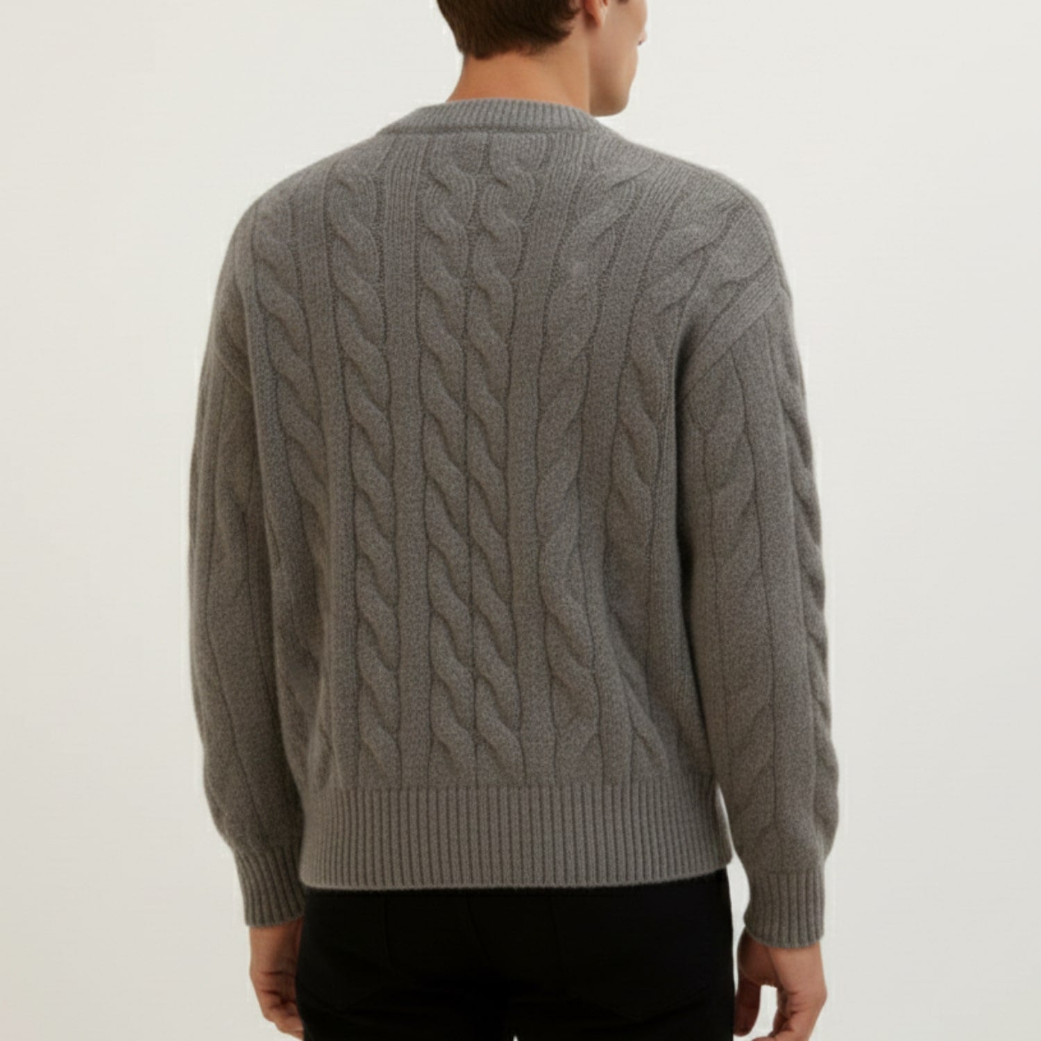 Anton Men’s Cardigan – Cable Knit Cardigan with Classic Button-Up Style