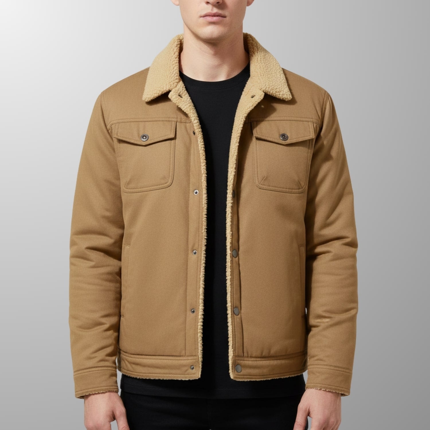 Lucien Men’s Fleece Bomber Jacket – Soft Fleece Zip Jacket with Classic Bomber Design